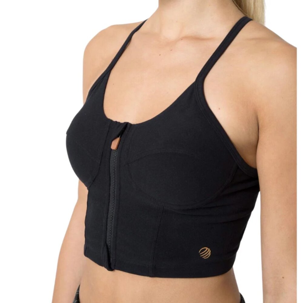NWOT MPG Amor Black: Crop Top Bra Adjustable Straps - Size M